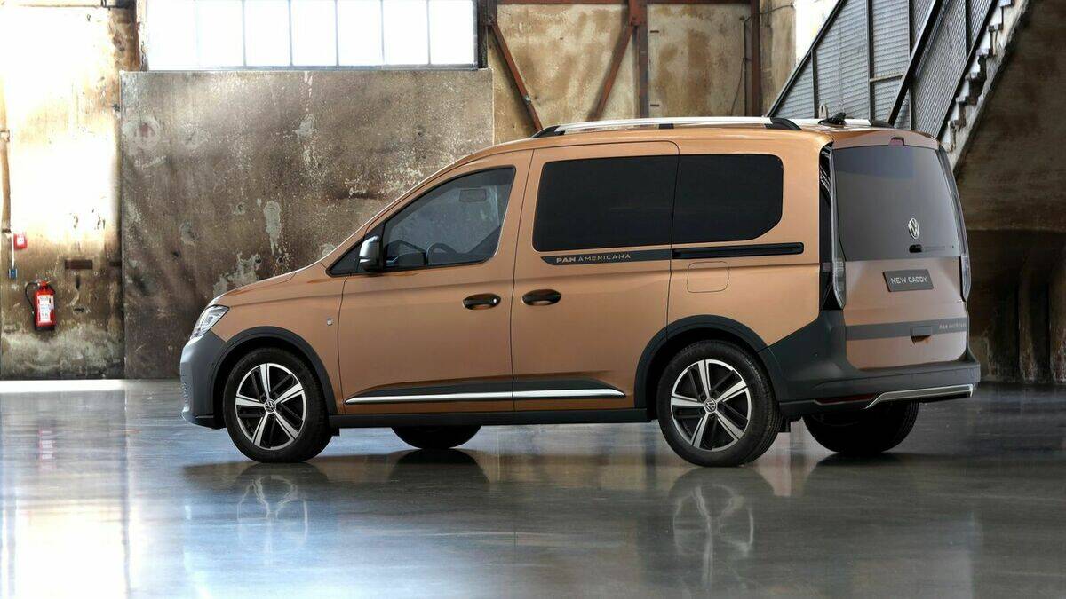 Der VW Caddy 5 &quot;Pan Americana&quot; ist der Nachfolger des Caddy Alltrack, bietet also mehr Bodenfreiheit und etwas Offroad-Styling